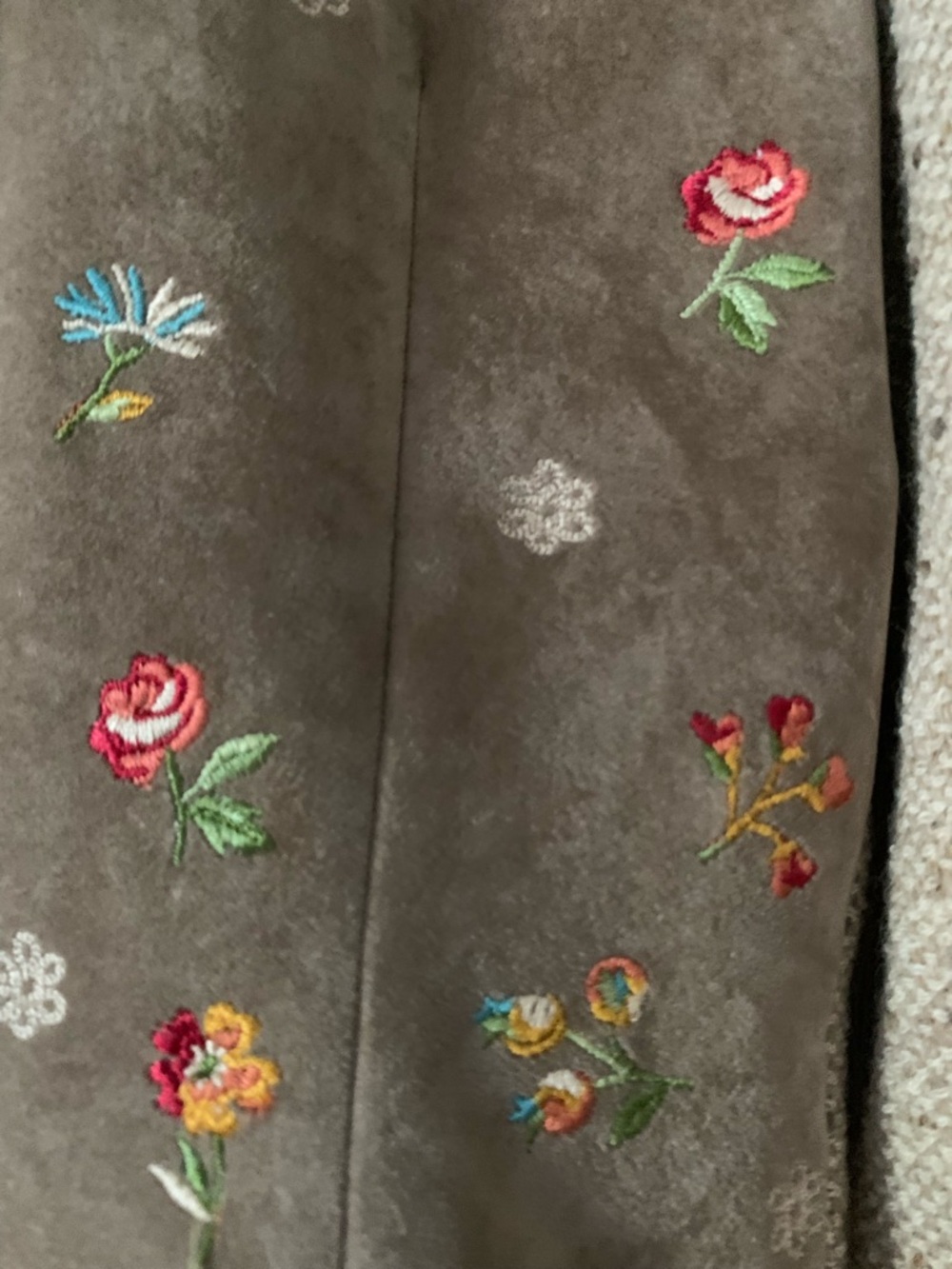 Vintage Kenzo Taupe Blazer with Embroidery and Cream Tweed Sleeves and Skirt - Picture 3 of 7